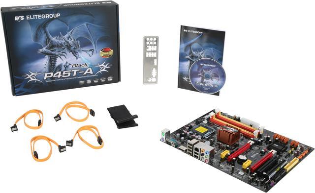Alt view image 5 of 5 - ECS BLACK SERIES P45T-A LGA 775 Intel P45 ATX Intel Motherboard