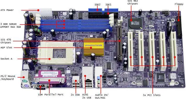 Alt view image 2 of 4 - ECS L7S7A2 462(A) SiS 746 ATX AMD Motherboard