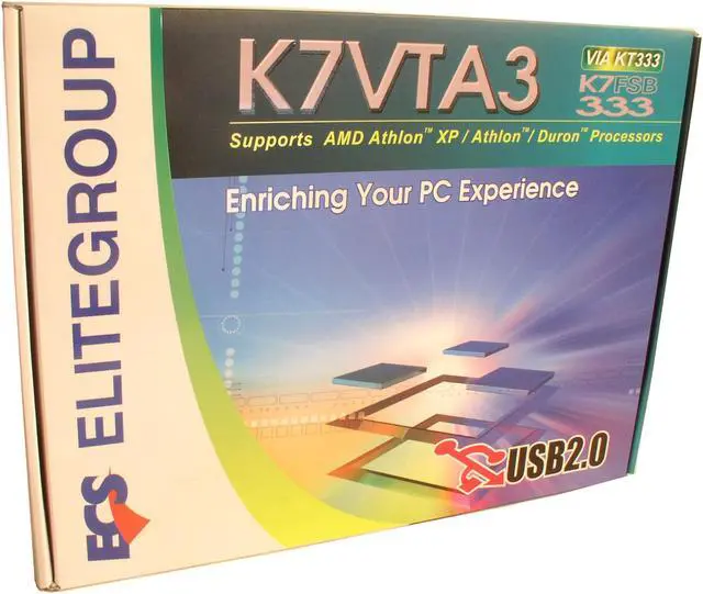 Alt view image 5 of 5 - ECS K7VTA3 V6.0 462(A) VIA KT333 ATX AMD Motherboard