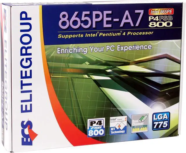 Alt view image 5 of 5 - ECS 865PE-A7 LGA 775 Intel 865PE ATX Intel Motherboard