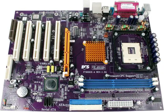 Alt view image 2 of 4 - ECS PT800CE-A (1.0) Socket 478 VIA PT800CE ATX Intel Motherboard