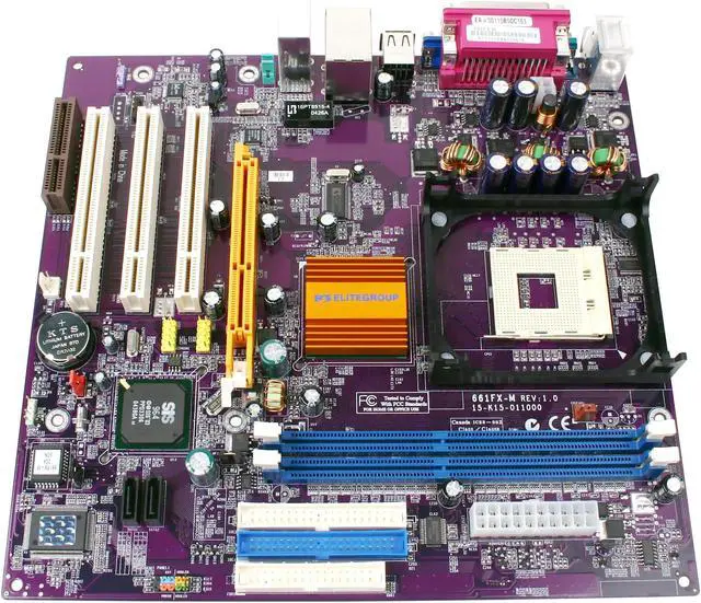 Alt view image 2 of 4 - ECS 661FX-M v1.0 Socket 478 SiS 661FX Micro ATX Intel Motherboard