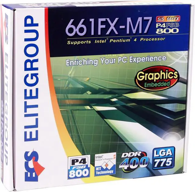 Alt view image 4 of 4 - ECS 661FX-M7 (1.1) LGA 775 SiS 661FX Micro ATX Intel Motherboard