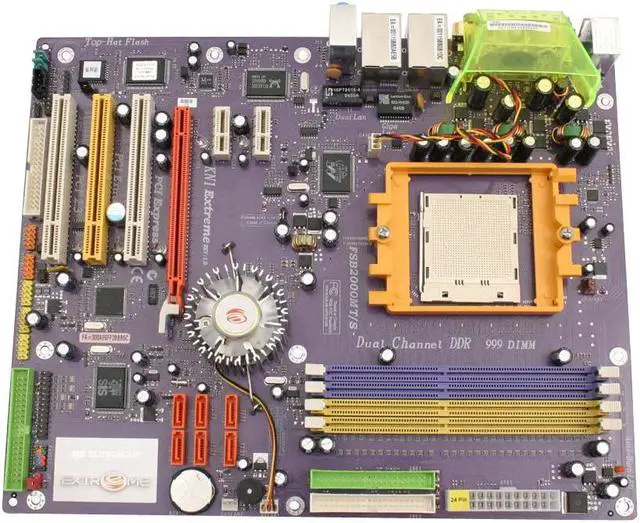 Alt view image 2 of 5 - ECS KN1 Extreme 939 NVIDIA nForce4 Ultra ATX AMD Motherboard