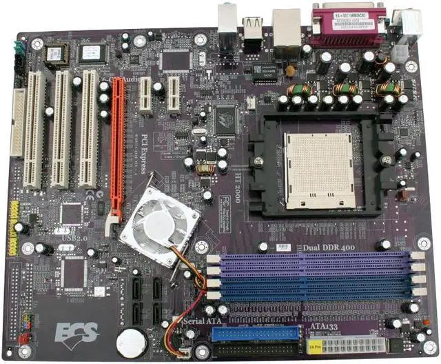 Alt view image 2 of 4 - ECS NFORCE4-A939 (1.0) 939 NVIDIA nForce4 ATX AMD Motherboard