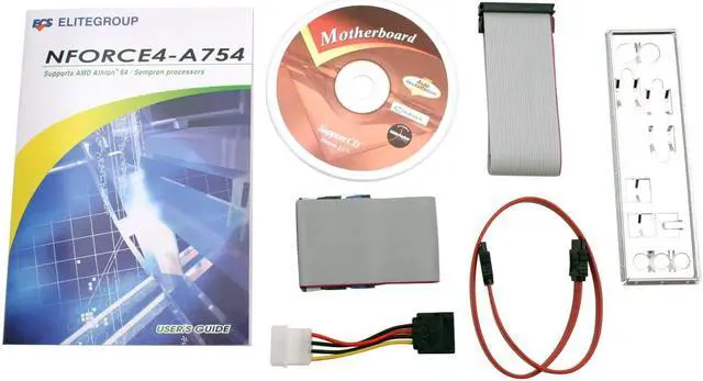 Alt view image 4 of 5 - ECS NFORCE4-A754 754 NVIDIA nForce4 4X ATX AMD Motherboard