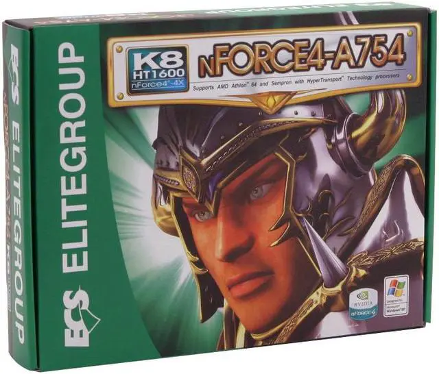 Alt view image 5 of 5 - ECS NFORCE4-A754 754 NVIDIA nForce4 4X ATX AMD Motherboard