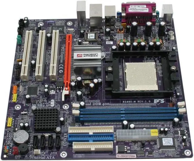Alt view image 3 of 5 - ECS RS480-M V1.0 939 ATI Radeon Xpress 200 Micro ATX AMD Motherboard