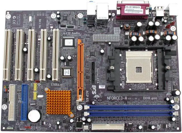 Alt view image 2 of 4 - ECS NFORCE3-A 754 NVIDIA nForce3 250 ATX AMD Motherboard