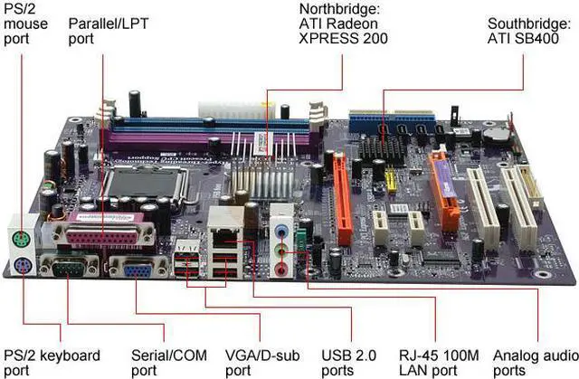 Alt view image 2 of 5 - ECS RS400-A (1.0) LGA 775 ATI Radeon Xpress 200 ATX Intel Motherboard