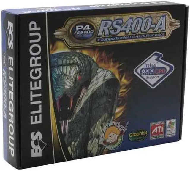 Alt view image 5 of 5 - ECS RS400-A (1.0) LGA 775 ATI Radeon Xpress 200 ATX Intel Motherboard