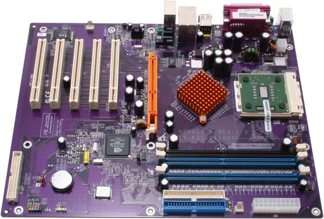 Alt view image 2 of 4 - ECS N2U400-A (1.0 W/ CPU) AMD AthlonXP 2900+ A (462) NVIDIA nForce2 Ultra 400 ATX