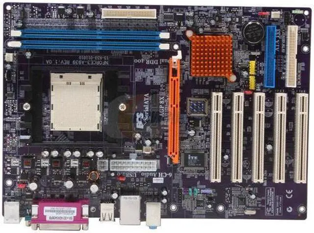 Alt view image 3 of 5 - ECS NFORCE3-A939 (1.0A) 939 NVIDIA nForce3 250 ATX AMD Motherboard