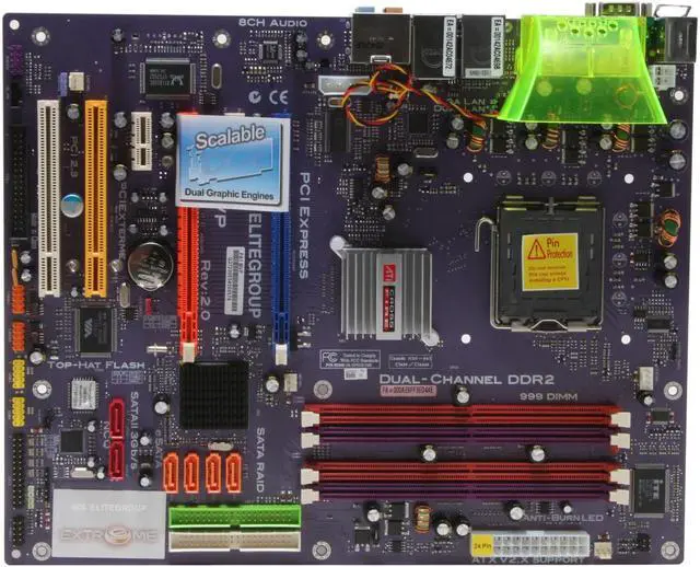 Alt view image 3 of 6 - ECS PA1 MVP (2.0) LGA 775 ATI RD400X ATX Intel Motherboard