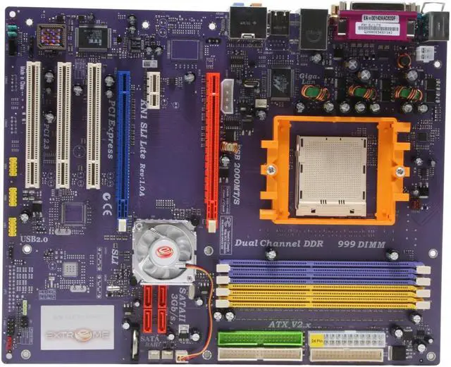 Alt view image 3 of 5 - ECS KN1 SLI Lite (1.0A) 939 NVIDIA nForce4 SLI ATX AMD Motherboard