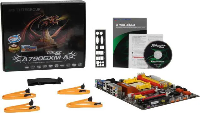 Alt view image 5 of 5 - ECS Black Series A790GXM-A AM3/AM2+/AM2 AMD 790GX HDMI ATX AMD Motherboard