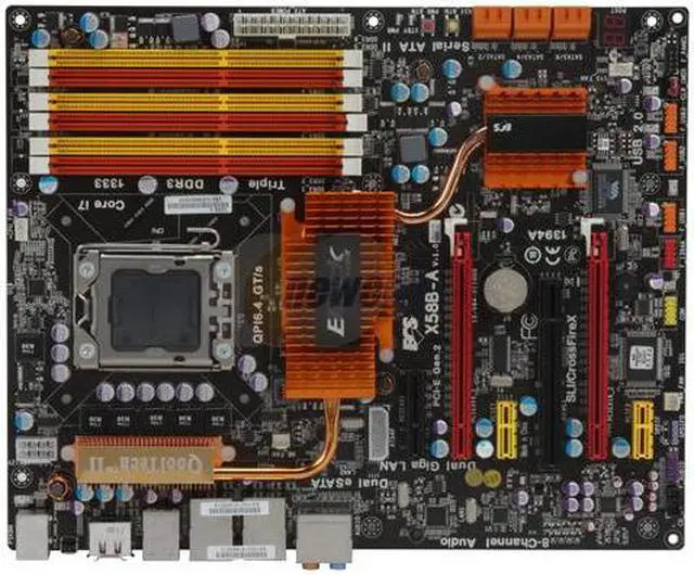 Alt view image 3 of 5 - ECS BLACK SERIES X58B-A LGA 1366 Intel X58 ATX Intel Motherboard