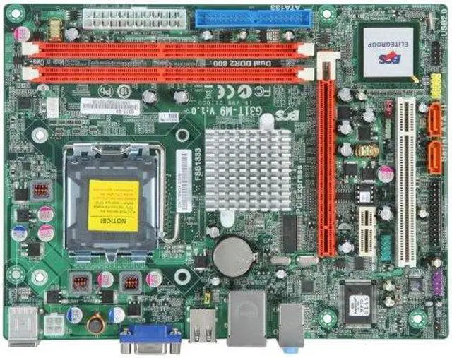 Alt view image 4 of 5 - ECS G31T-M9 LGA 775 Intel G31 Micro ATX Intel Motherboard