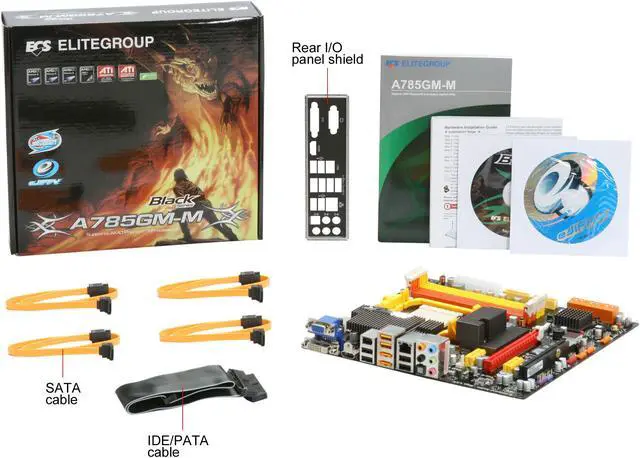 Alt view image 11 of 11 - ECS Black Series A785GM-M AM3 AMD 785G HDMI Micro ATX AMD Motherboard