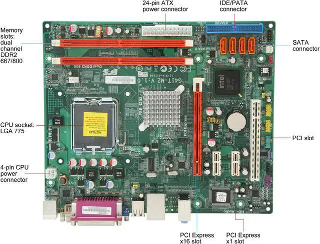 Alt view image 9 of 11 - ECS G41T-M2(1.0) LGA 775 Intel G41 Micro ATX Intel Motherboard