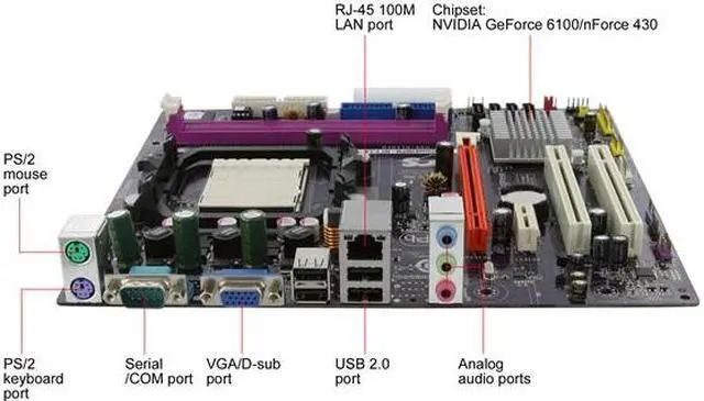Alt view image 8 of 11 - ECS GeForce6100PM-M2(V3.0) AM3/AM2+/AM2 NVIDIA GeForce 6150SE/nForce 430 Micro ATX AMD Motherboard