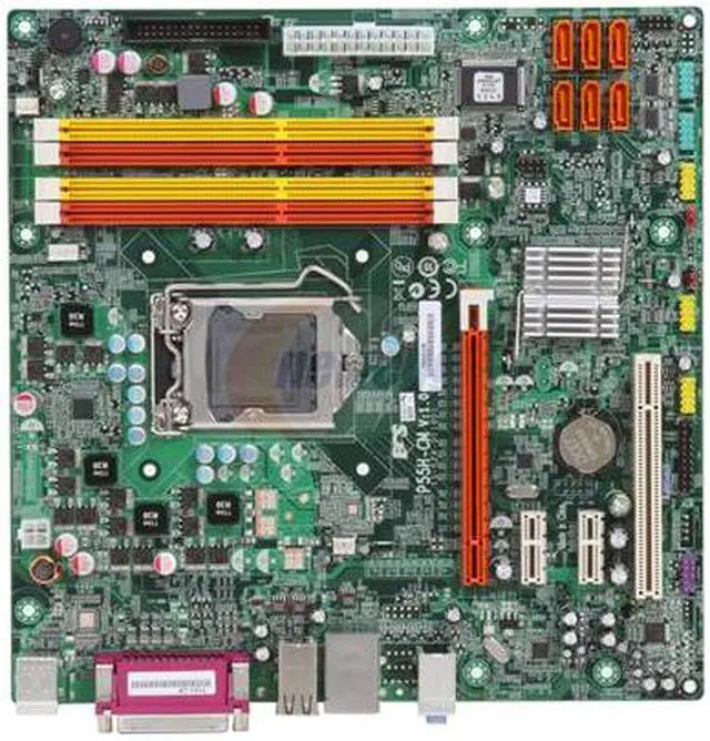 Alt view image 3 of 5 - ECS P55H-CM (V1.0) LGA 1156 Intel P55 Micro ATX Intel Motherboard