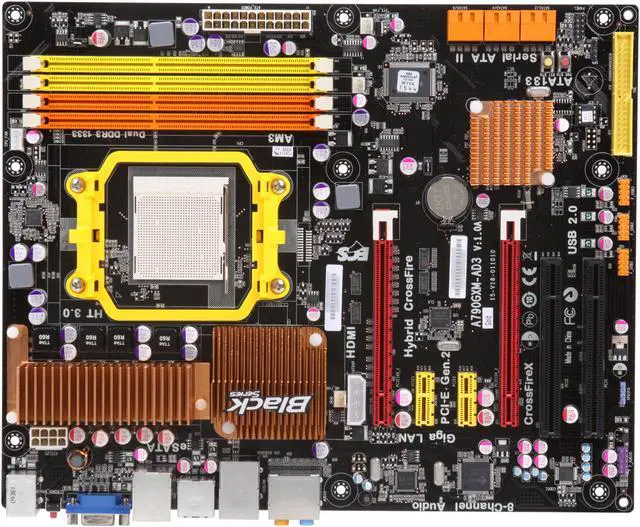 Alt view image 3 of 5 - ECS A790GXM-AD3 GOLD(1.0A) AM3 AMD 790GX HDMI ATX AMD Motherboard