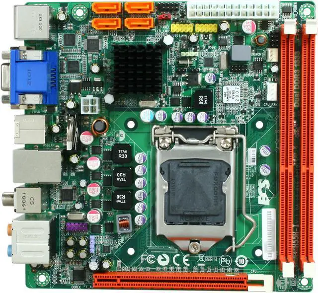 Alt view image 3 of 5 - ECS H55H-I LGA 1156 Intel H55 HDMI Mini ITX Intel Motherboard