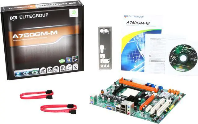 Alt view image 5 of 5 - ECS A750GM-M (V7.0) AM3 AMD 740G Micro ATX AMD Motherboard
