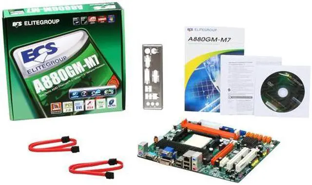 Alt view image 5 of 5 - ECS A880GM-M7 (V2.0) AM3 AMD 880G Micro ATX AMD Motherboard