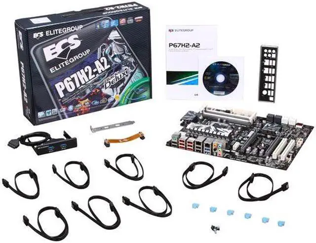 Alt view image 5 of 5 - ECS Black Deluxe P67H2-A2 SLI (B3) LGA 1155 Intel P67 SATA 6Gb/s USB 3.0 ATX Intel Motherboard