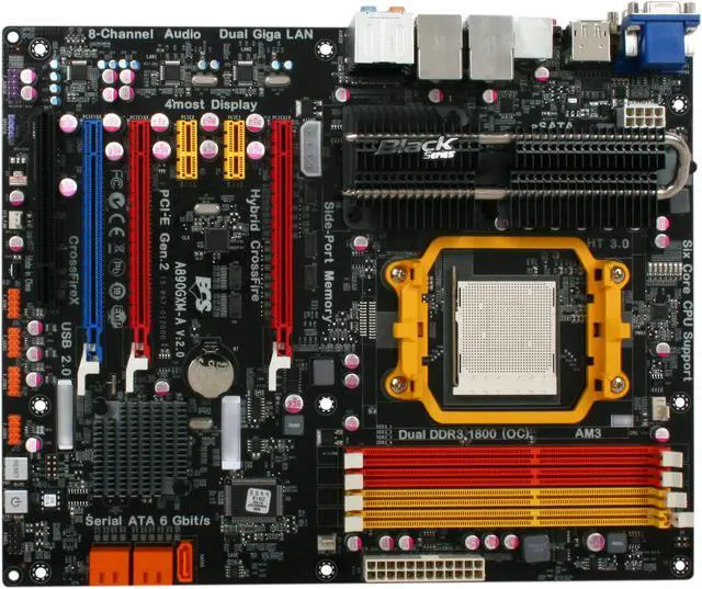 Alt view image 3 of 5 - ECS A890GXM-A(2.0) AM3 AMD 890GX HDMI ATX AMD Motherboard