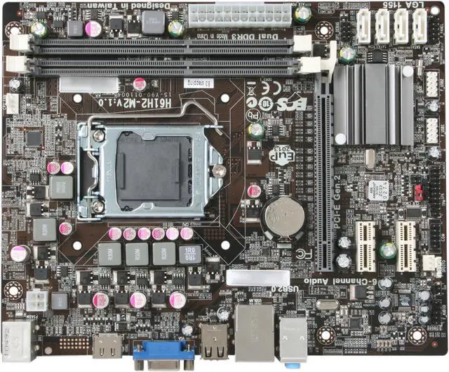 Alt view image 3 of 5 - ECS H61H2-M2(1.0) LGA 1155 Intel H61 HDMI Micro ATX Intel Motherboard