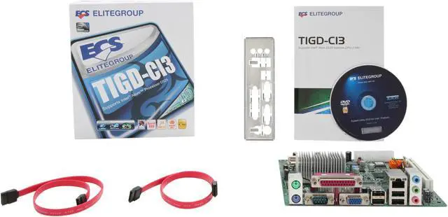 Alt view image 5 of 5 - ECS TIGD-CI3(1.0) Intel Atom D525 (1.8GHz, Dual Core) Intel NM10 Mini ITX Motherboard / CPU Combo