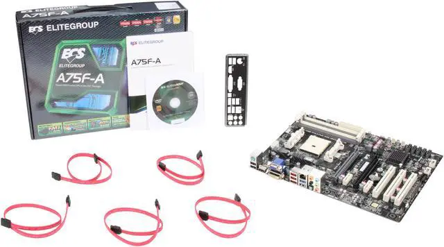 Alt view image 5 of 5 - ECS A75F-A FM1 AMD A75 (Hudson D3) USB 3.0 HDMI ATX AMD Motherboard