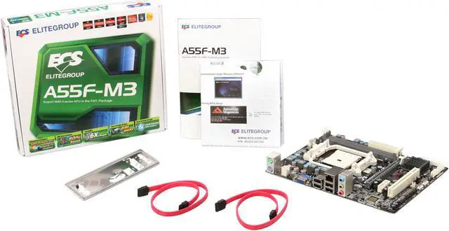 Alt view image 5 of 5 - ECS A55F-M3(1.0) FM1 AMD A55 (Hudson D2) Micro ATX AMD Motherboard