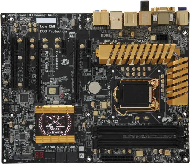 Alt view image 3 of 5 - ECS Golden Z77H2-A2X(1.0) LGA 1155 Intel Z77 HDMI USB 3.0 ATX Intel Motherboard