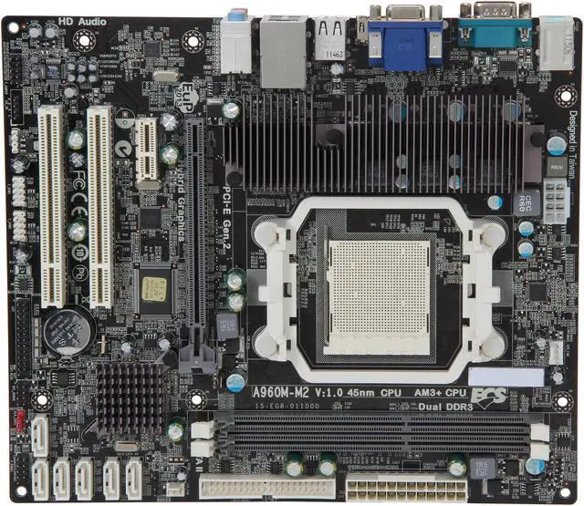 Alt view image 3 of 5 - ECS A960M-M2 AM3+ AMD 760G + SB710 HDMI Micro ATX AMD Motherboard