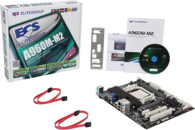 Alt view image 5 of 5 - ECS A960M-M2 AM3+ AMD 760G + SB710 HDMI Micro ATX AMD Motherboard