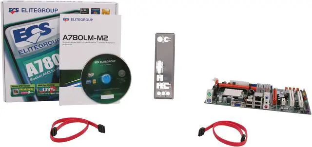 Alt view image 5 of 5 - ECS A780LM-M2 AM3 AMD 760G + SB710 Micro ATX AMD Motherboard