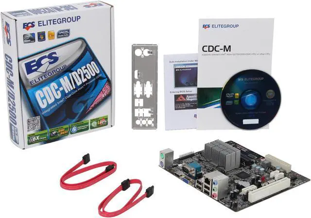 Alt view image 5 of 5 - ECS CDC-M/D2500 Intel Atom D2500 Intel NM10 Micro ATX Motherboard / CPU Combo