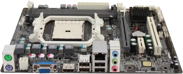 Alt view image 2 of 5 - ECS A55F-M4(1.0) FM1 AMD A55 (Hudson D2) HDMI Micro ATX AMD Motherboard