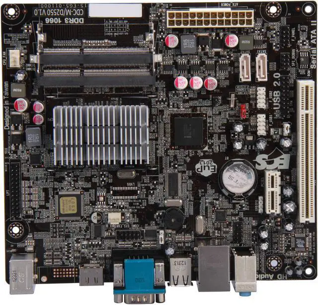 Alt view image 3 of 5 - ECS CDC-M/D2550(1.0) Intel Atom D2550 Intel NM10 Micro ATX Motherboard / CPU / VGA Combo