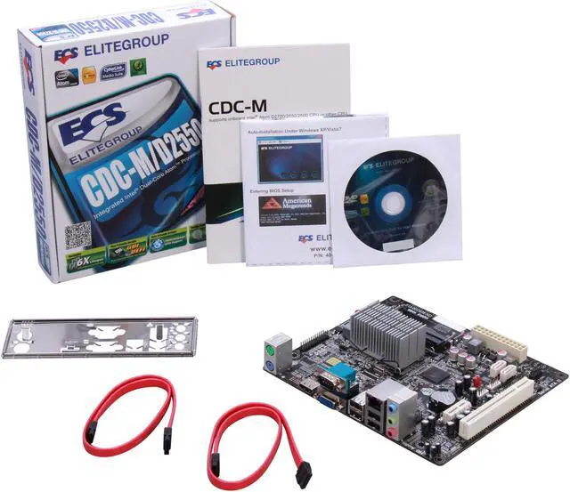 Alt view image 5 of 5 - ECS CDC-M/D2550(1.0) Intel Atom D2550 Intel NM10 Micro ATX Motherboard / CPU / VGA Combo