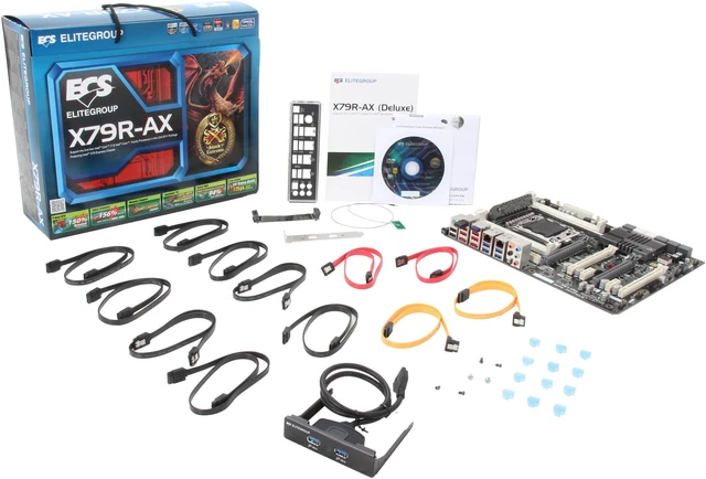 Alt view image 5 of 5 - ECS X79R-AX (V1.0x) LGA 2011 Intel X79 USB 3.0 ATX Intel Motherboard