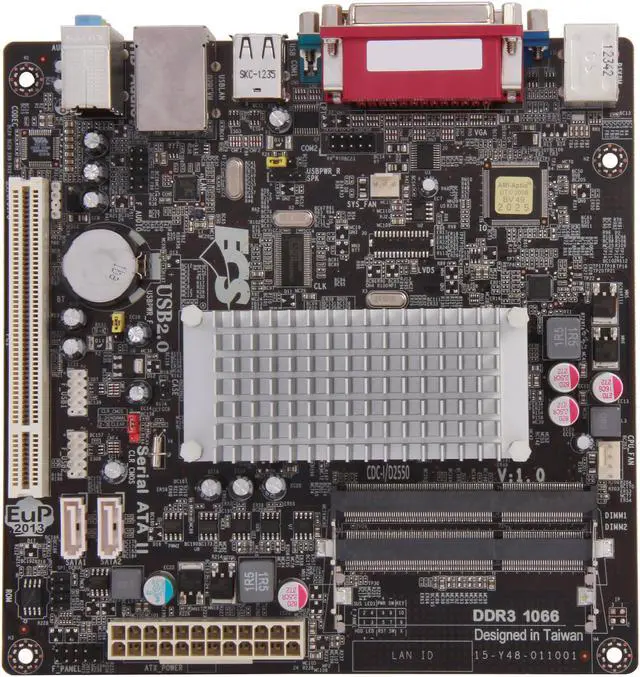Alt view image 3 of 5 - ECS CDC-I/D2550 v1.0 Intel Atom D2500 Intel NM10 Mini ITX Motherboard / CPU Combo