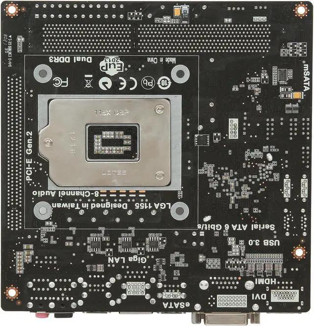 Alt view image 4 of 5 - ECS H61H2-I v1.1 LGA 1155 Intel H61 HDMI Mini ITX Intel Motherboard