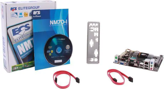 Alt view image 5 of 5 - ECS NM70-I v1.0 Intel Celeron 1037U 1.80GHz BGA1023 Intel NM70 Mini ITX Motherboard / CPU Combo