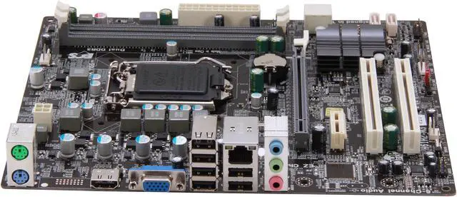 Alt view image 2 of 5 - ECS H61H2-M3 (V2.0) LGA 1155 Intel H61 HDMI Micro ATX Intel Motherboard
