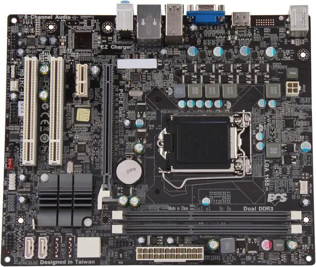 Alt view image 3 of 5 - ECS H61H2-M3 (V2.0) LGA 1155 Intel H61 HDMI Micro ATX Intel Motherboard